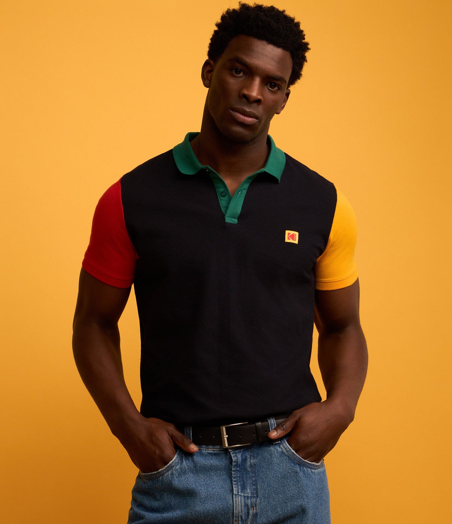 Navy Blue Polo Shirt with Kodak Print