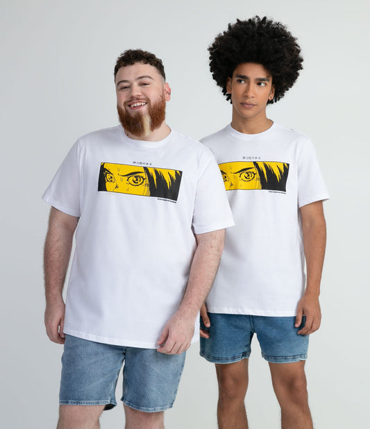 Short Sleeve Cotton T-Shirt with White Eye Print