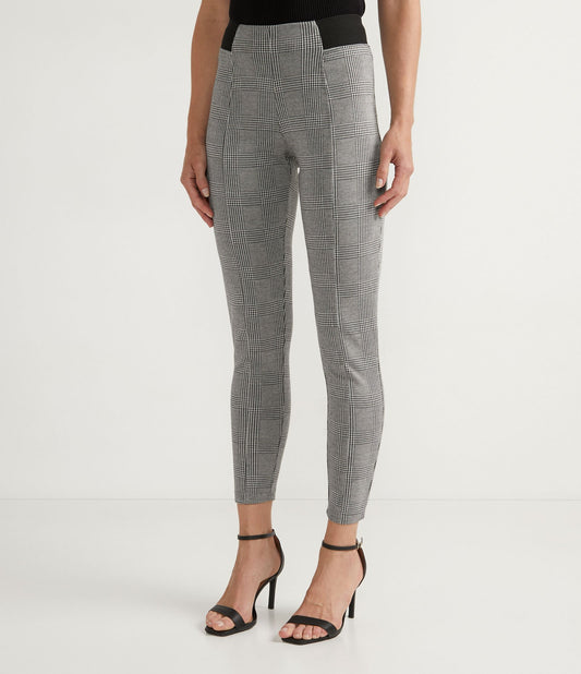 Leggings com padrão xadrez preto