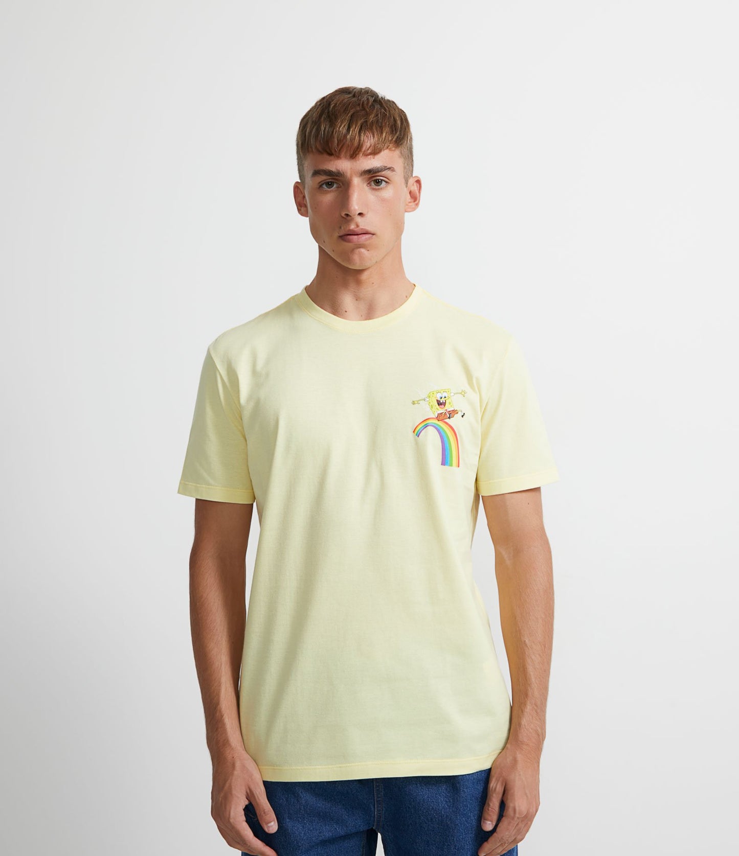 Maglietta a manica corta in cotone con stampa SpongeBob giallo