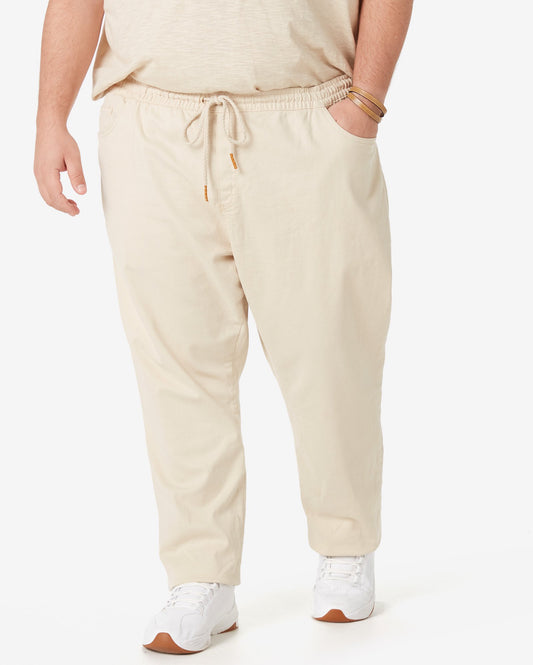 Calça jeans masculina Plus Size Slim Fit Bege Claro da Allman para Riachuelo