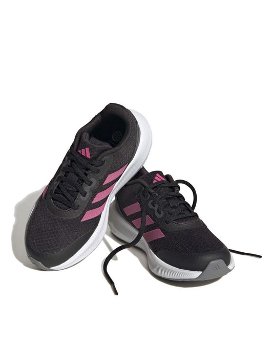 Tênis Adidas Junior RunFalcon 3 Lace-Up para meninas em preto