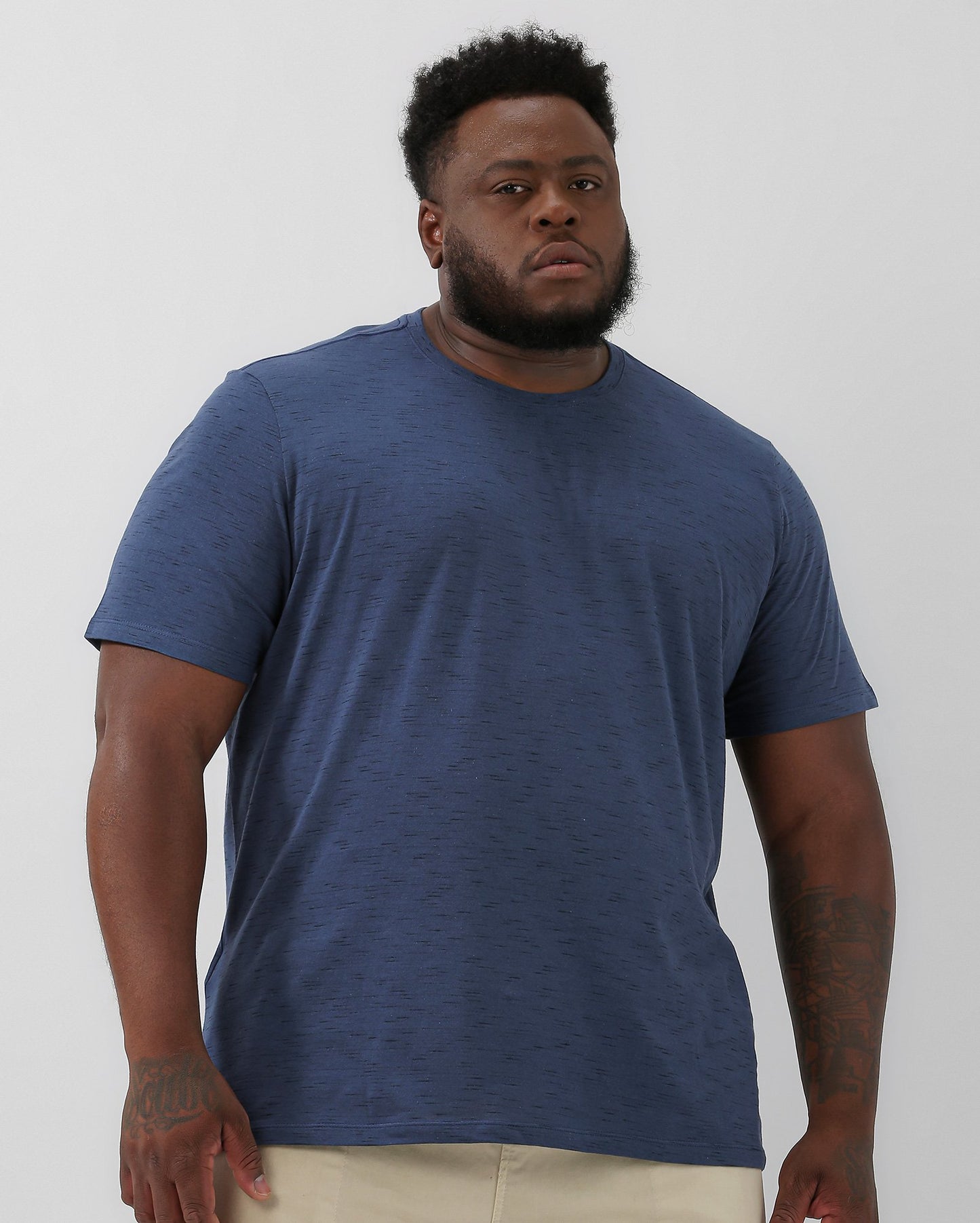 Camiseta masculina Plus Size Blue Slub | Original Plus by Riachuelo