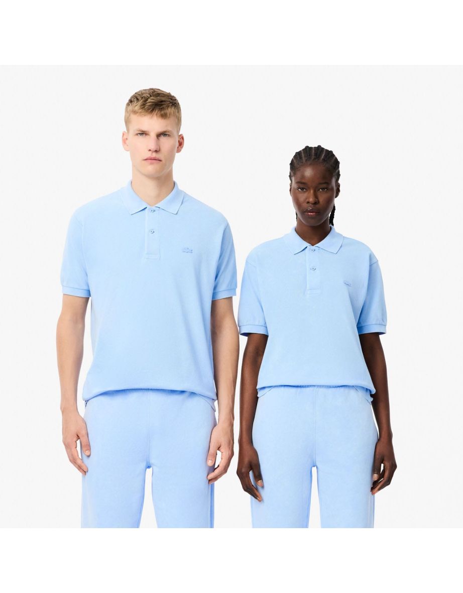 Camisa Polo Lacoste Classic Fit L.12.12 Washed Effect Masculina - Azul
