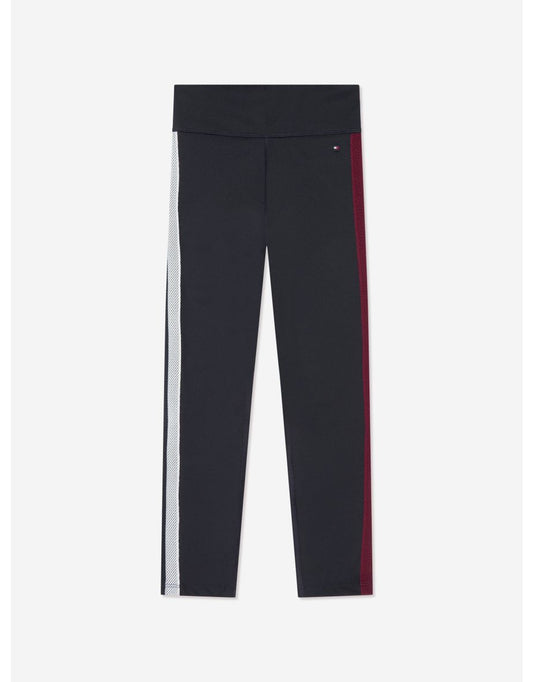 Leggings sportivi a strisce globali da bambina in Navy