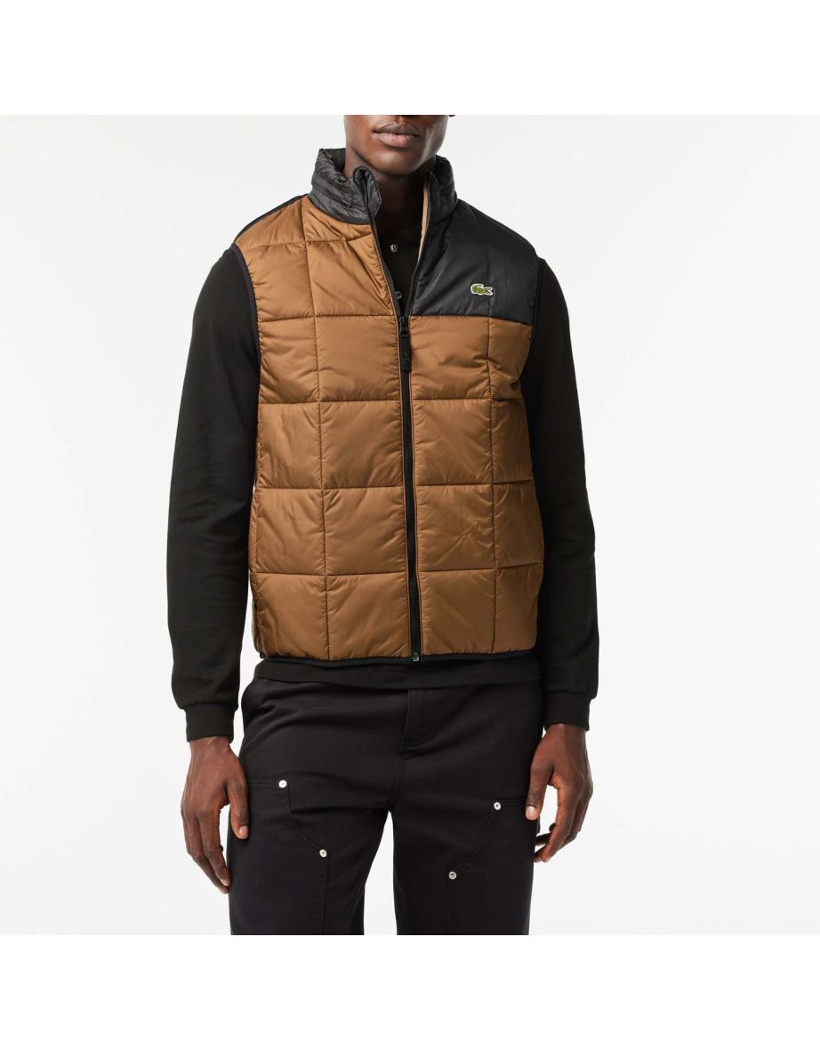 Colete masculino com logotipo da Lacoste em marrom