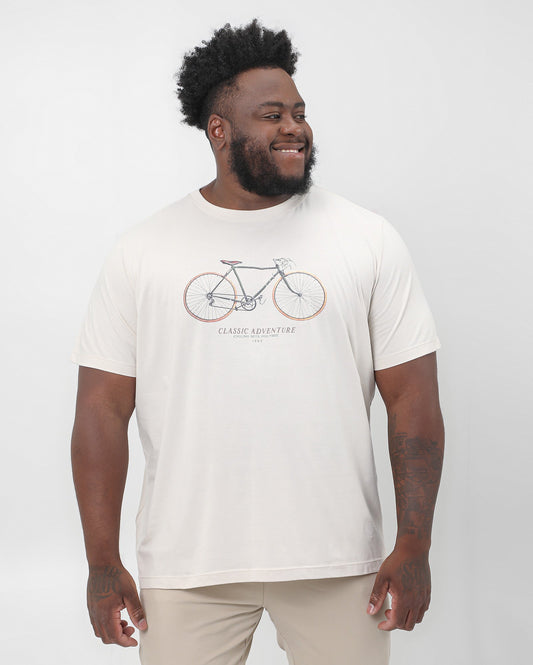 Men's Plus Size Classic Adventure Bike T-Shirt in Beige | Original Plus by Riachuelo