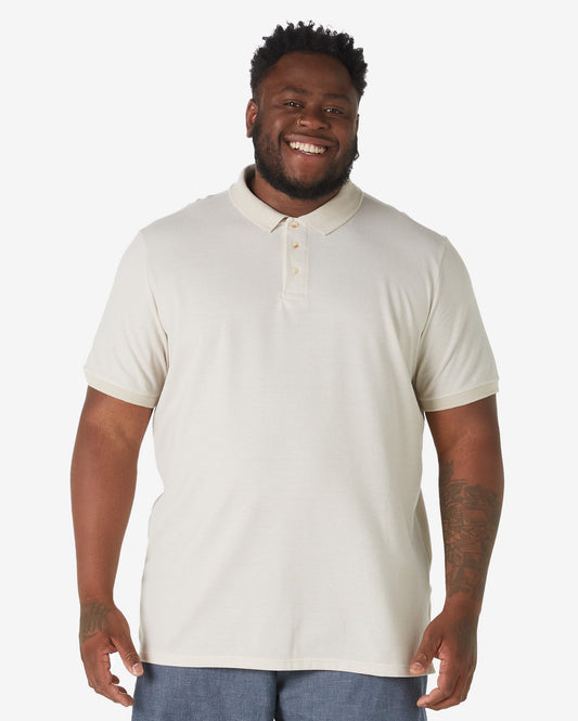 Camisa polo cáqui de manga curta masculina plus size da Allman para Riachuelo