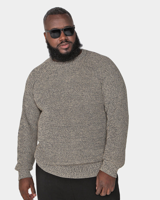 Men's Plus Size Long Sleeve Beige Knit Sweater by Allman for Riachuelo