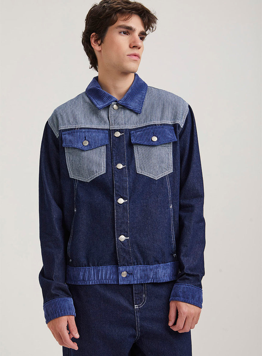 Denim Jacket with Cutouts