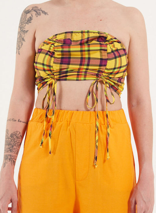 Blusa de tubo con lazos