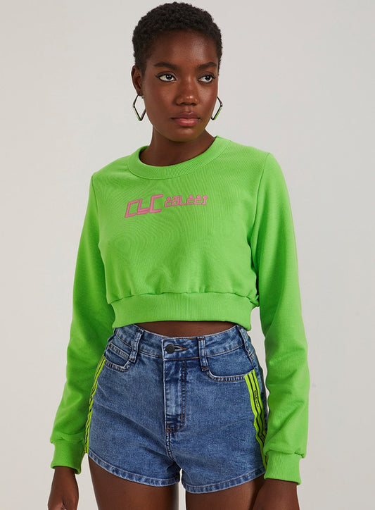 Felpa a maniche lunghe cropped