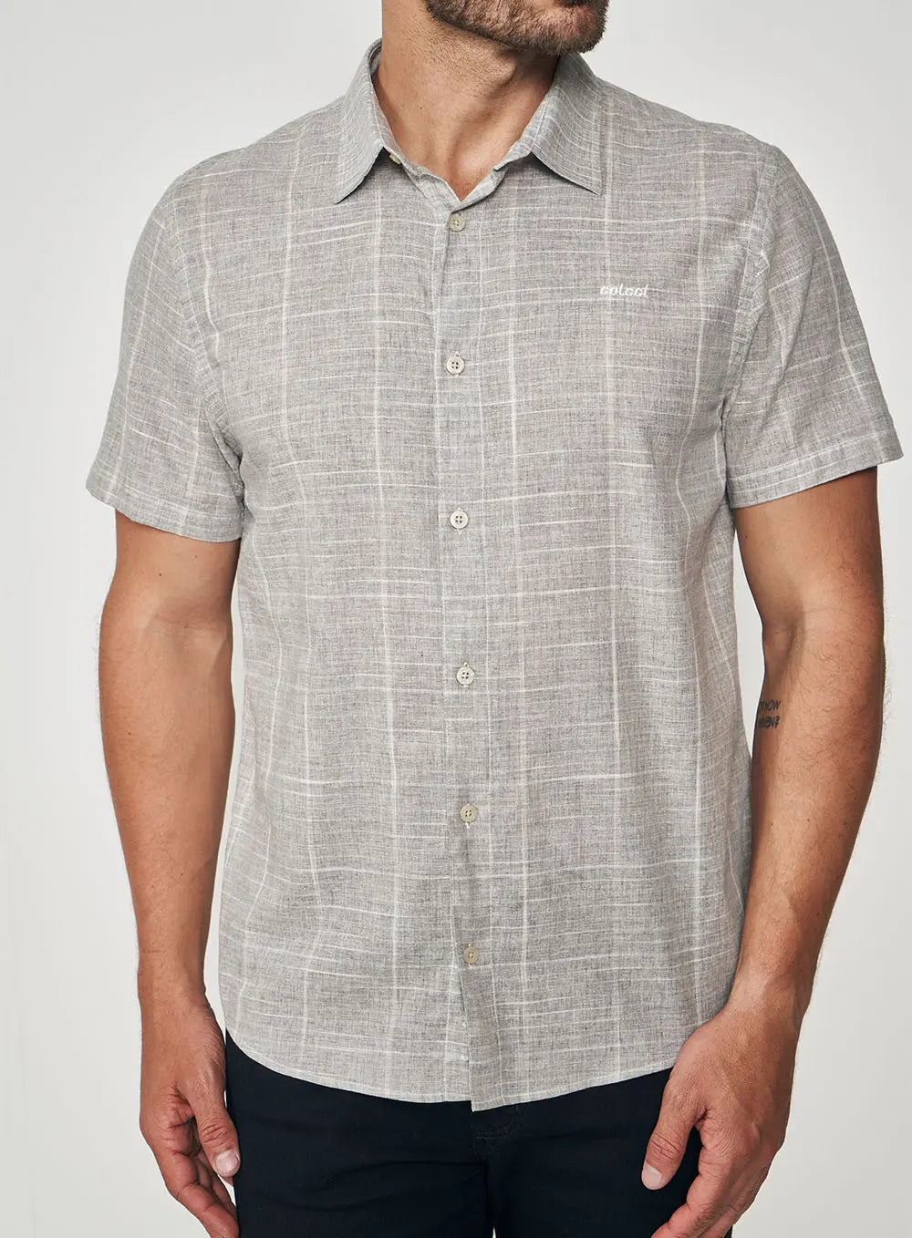 Short Sleeve Checkered Shirt