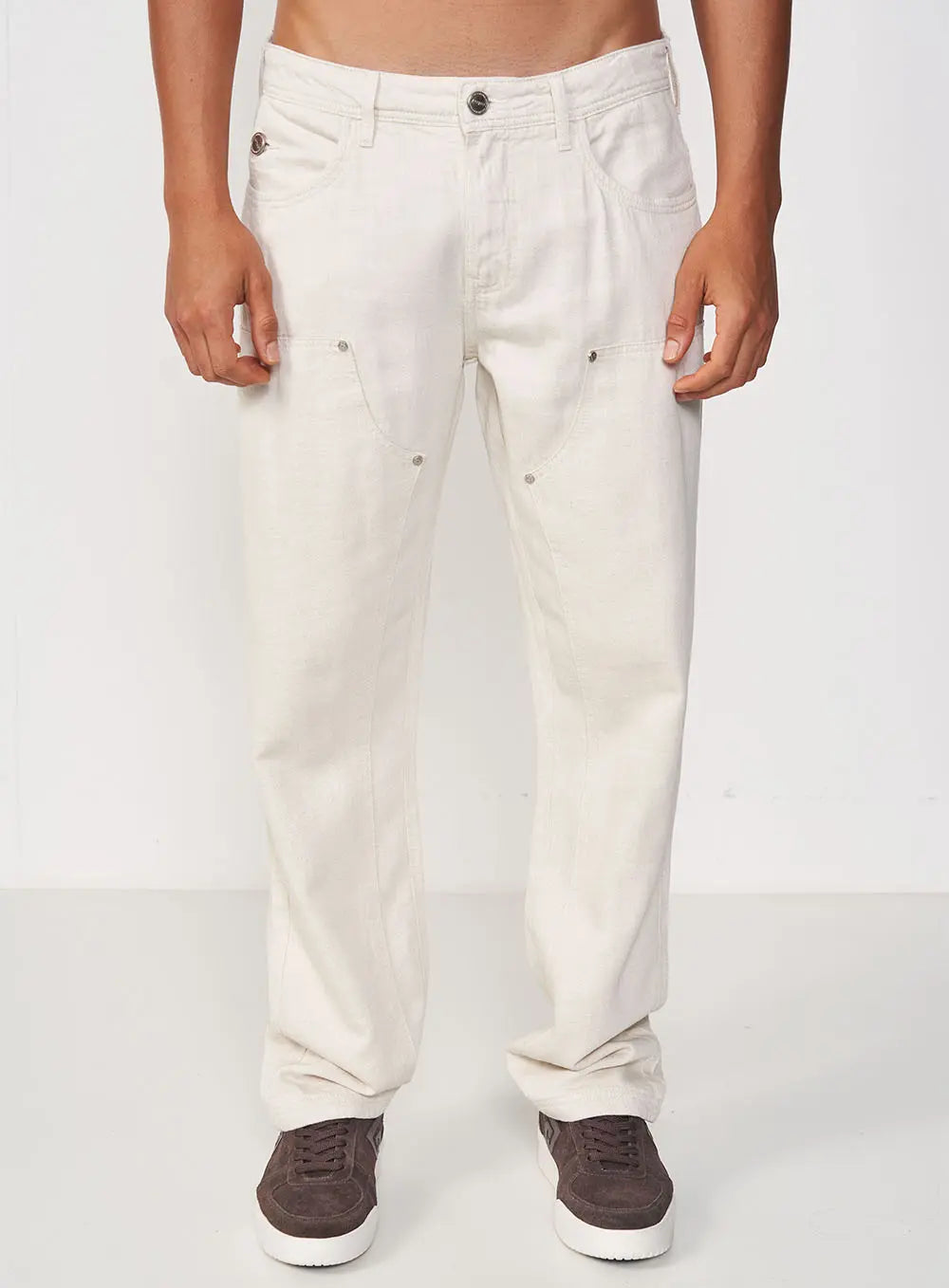 Pantaloni dritti in lino
