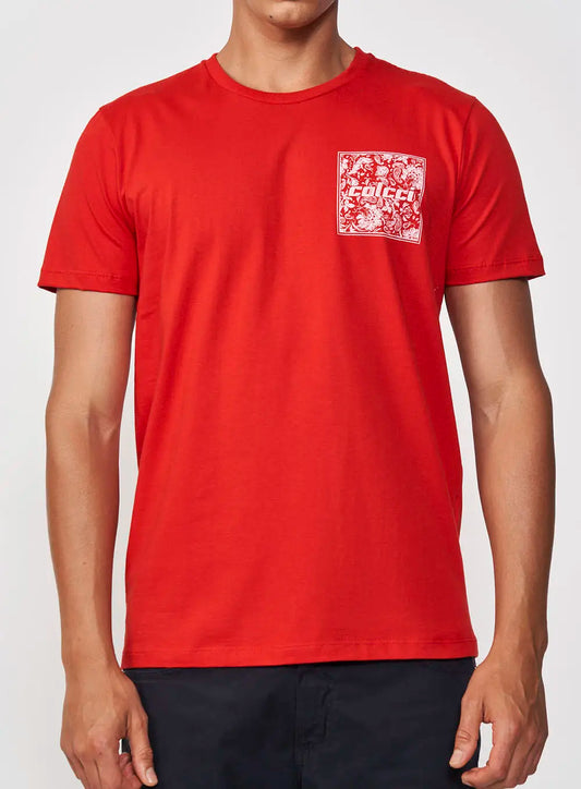 Camiseta con estampado de parches florales