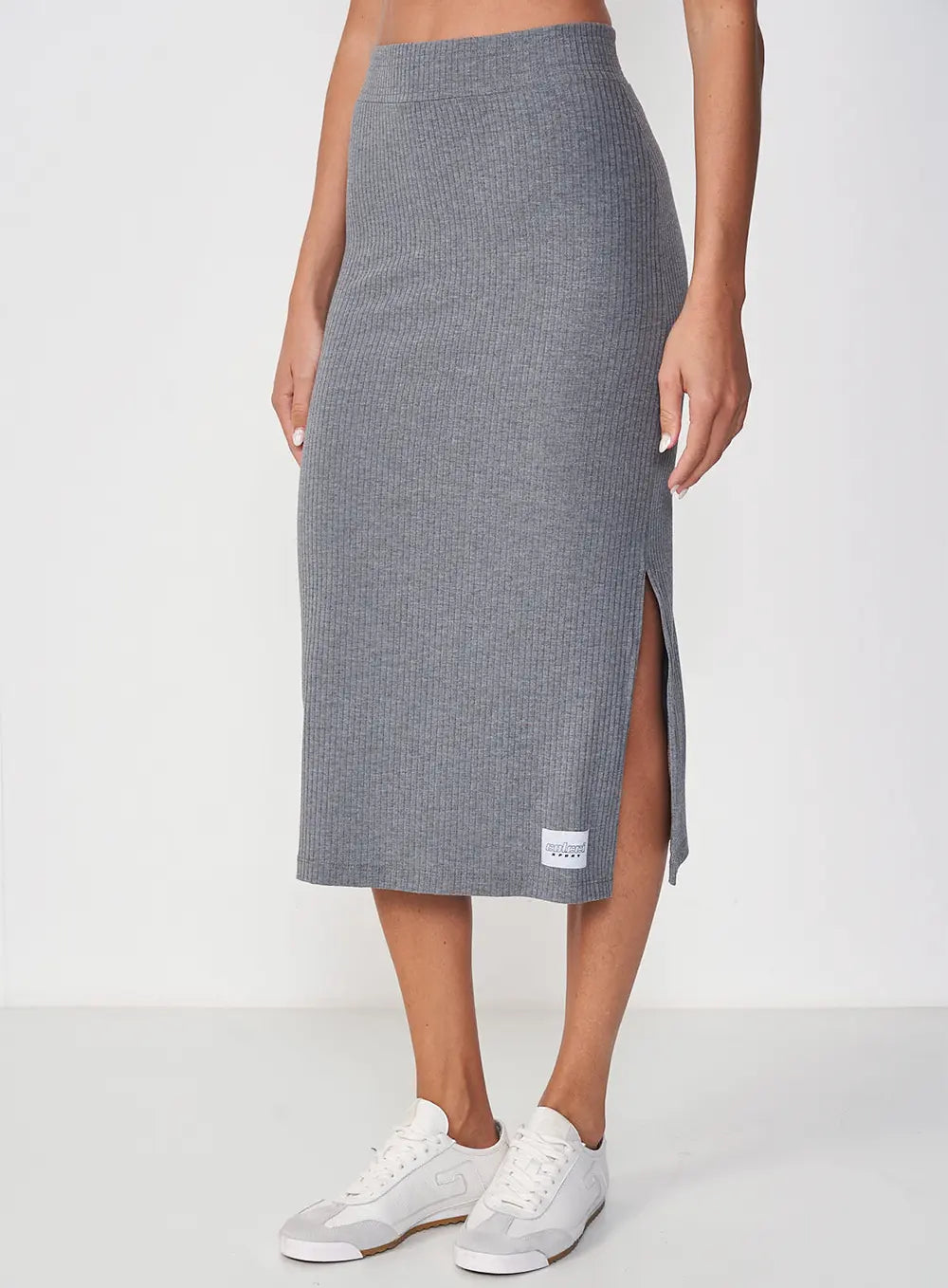 Midi Ribbed Comfort Skirt