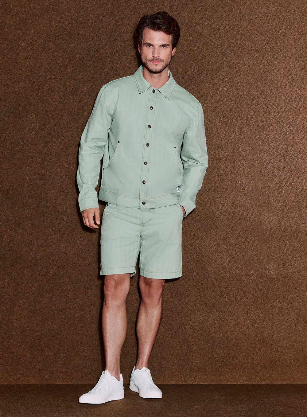 Chaqueta verde pastel