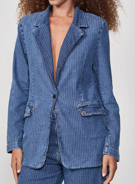 Blazer lungo in denim