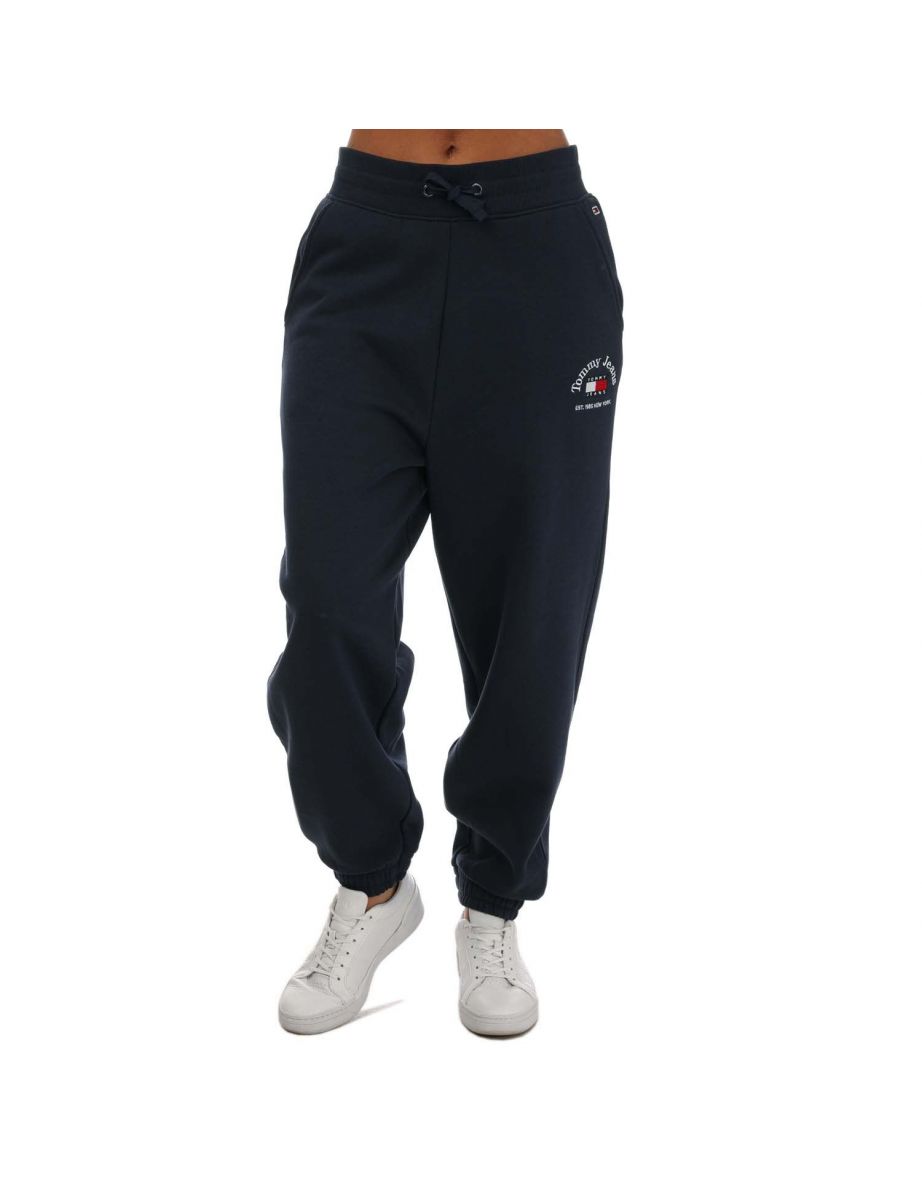 Joggers da donna Tommy Hilfiger dal taglio rilassato con stemma Tommy in blu