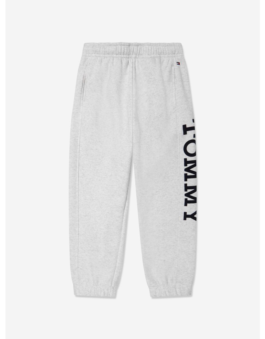 Calça de moletom cinza com logotipo para meninos