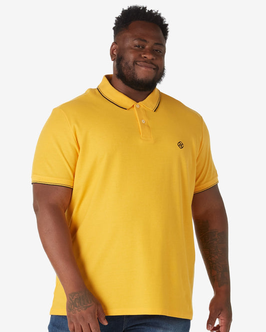 Men's Plus Size Short Sleeve Yellow Polo Shirt by Allman for Riachuelo