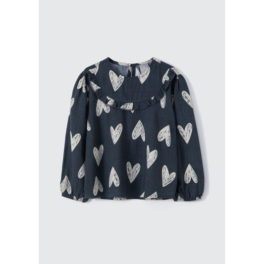 Blusa con volantes para niña pequeña