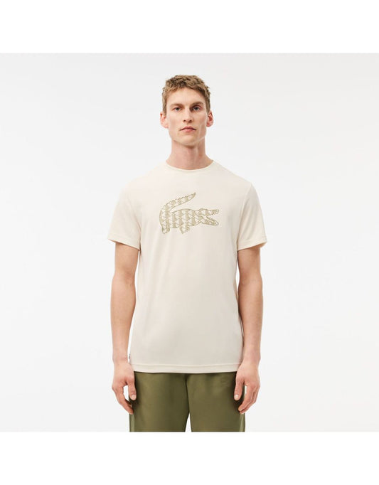 Camiseta masculina Lacoste Ultra Dry Piqué para tênis - Branco
