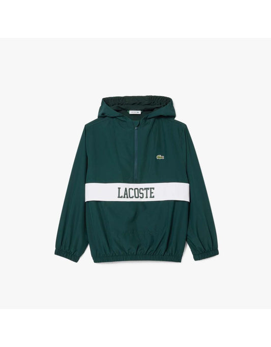 Boy's Lacoste Juniors Green Half-Zip Taffeta Jacket