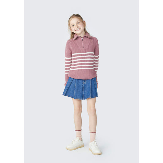 Jersey de punto con cuello alto para niña