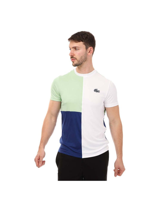 Camiseta masculina respirável Lacoste SPORT Tricolor