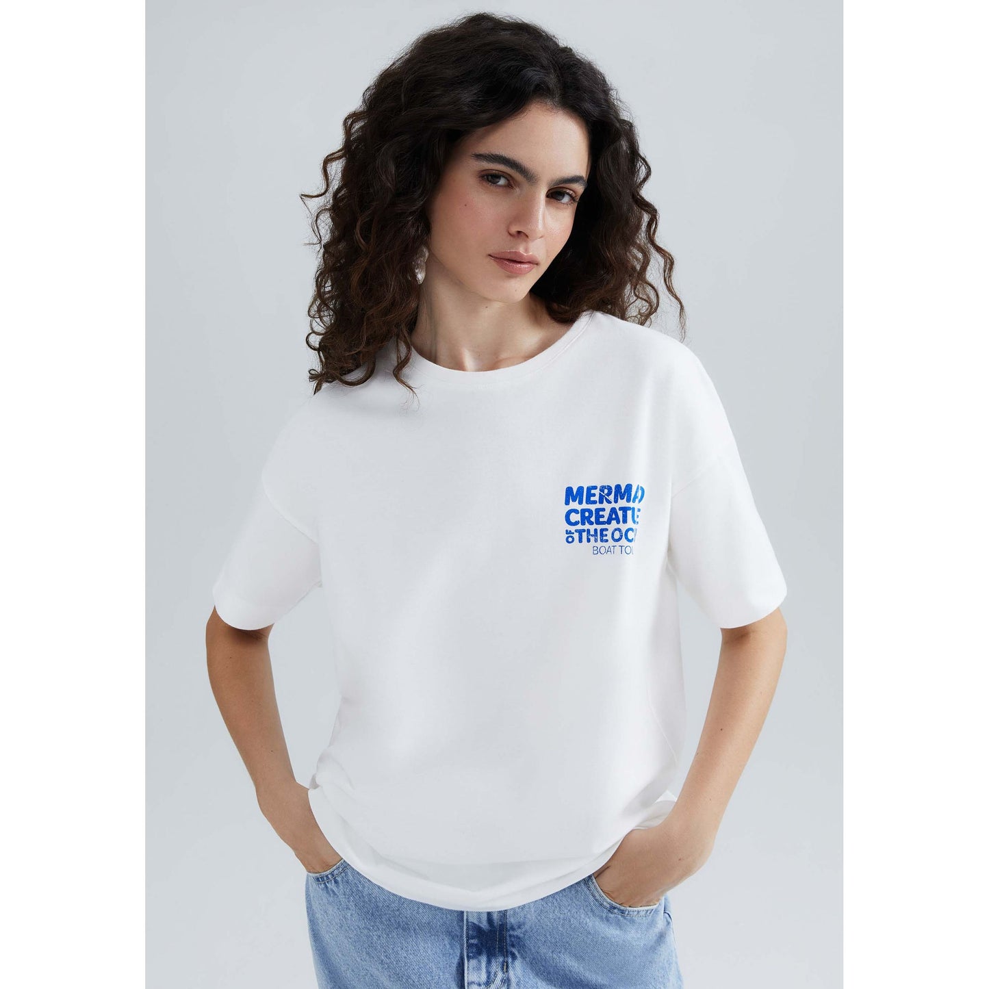 Top oversize de algodón superestampado para hombre