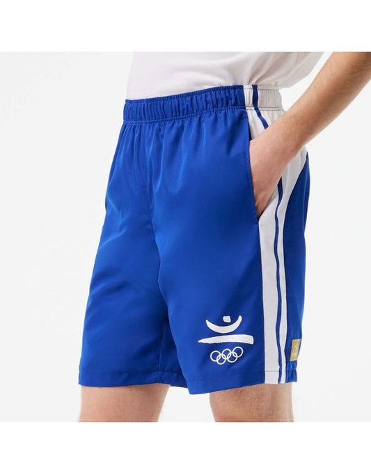 Pantaloncini Lacoste Heritage da uomo in blu - Edizione Olimpiadi di Barcellona