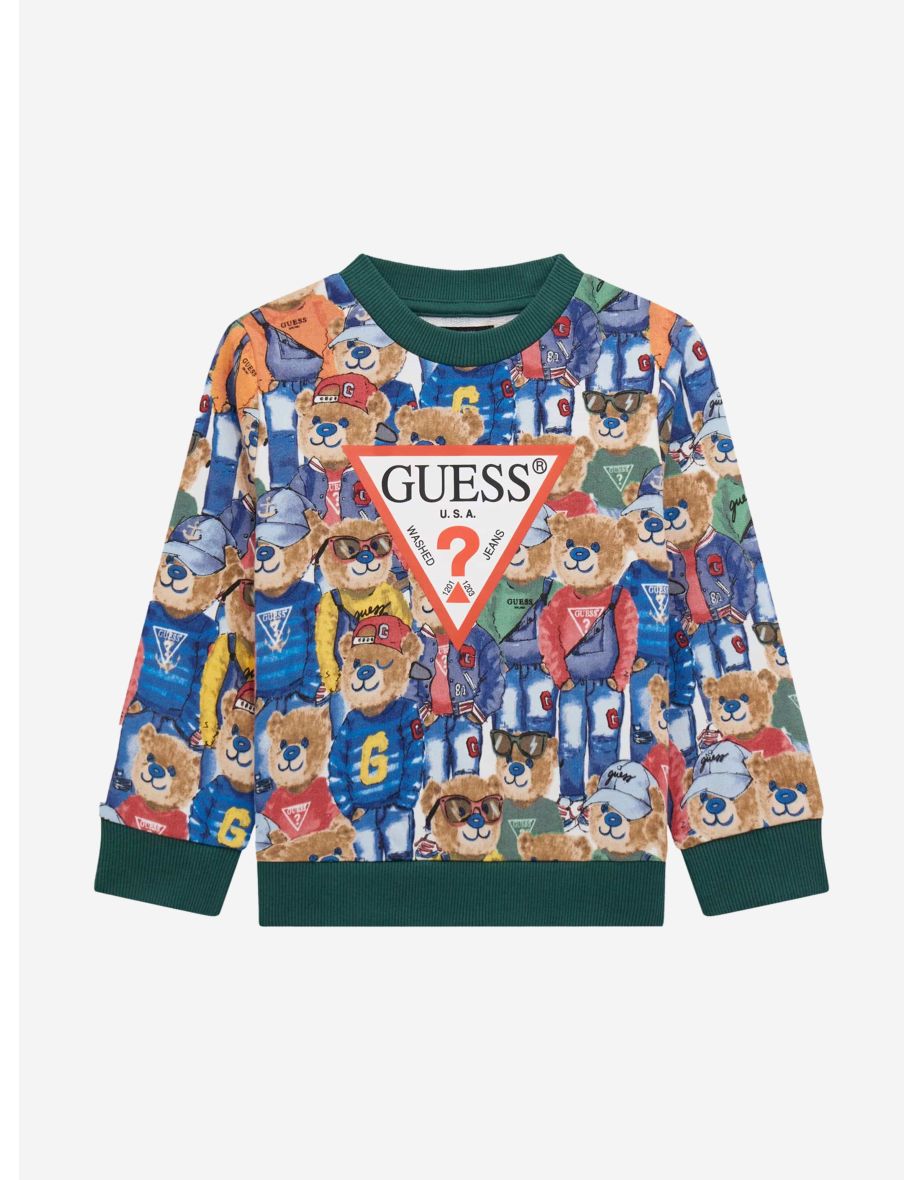 Felpa con stampa orso multicolore da ragazzo