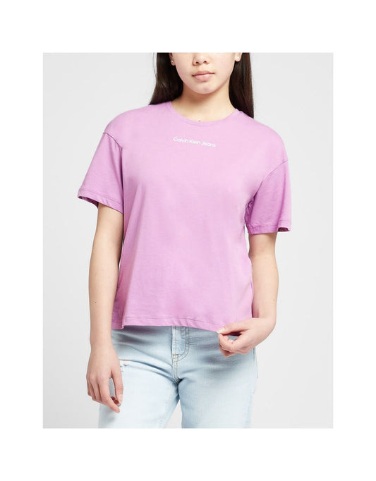 Camiseta con logo Calvin Klein Juniors rosa, niña