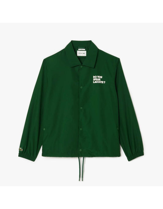 Jaqueta Lacoste Coach Ripstop Leve e Resistente à Água para Homens em Verde