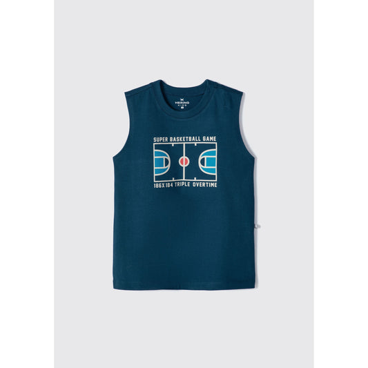 Boys' Cotton Knit Tank Top with Print