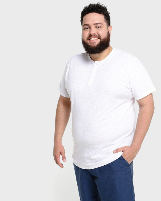 Maglietta con bottoni Plus Size - Bianco