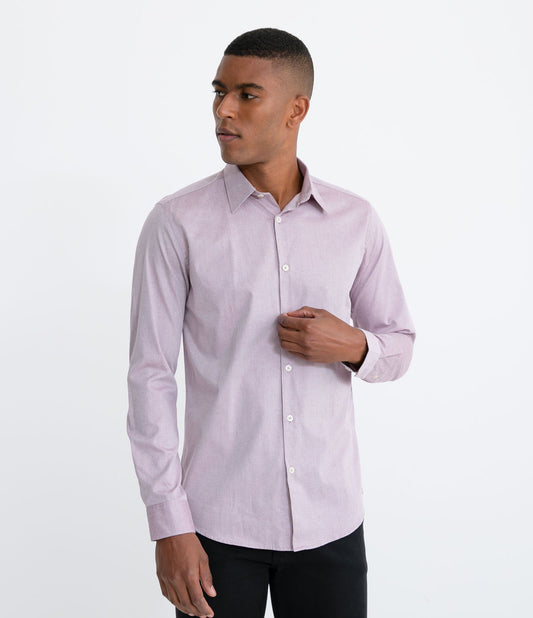 Camicia da abito classica viola testurizzata