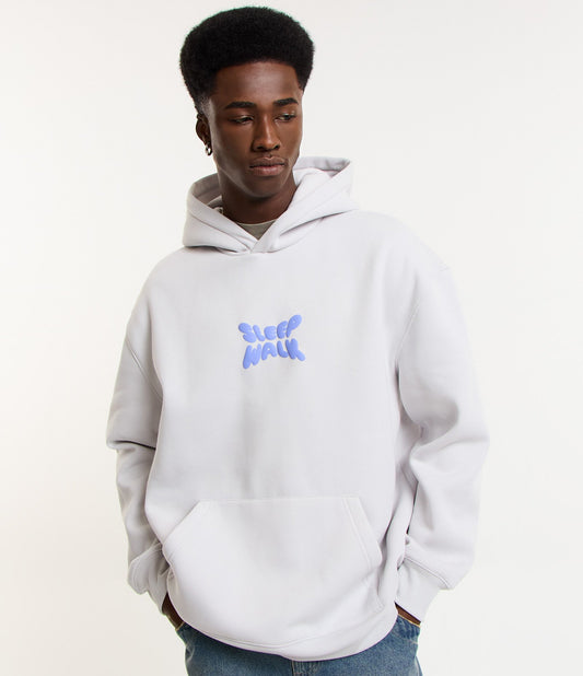 Sudadera relajada en blanco roto con estampado de letras "Sleep Walk