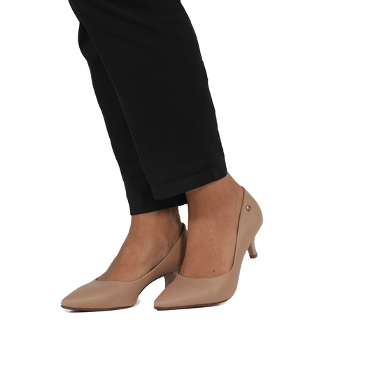 Beige Vizzano Low Heel Women's Pumps