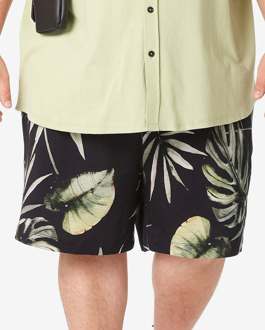 Moletom masculino plus size com estampa de folhas pretas - Allman by Riachuelo