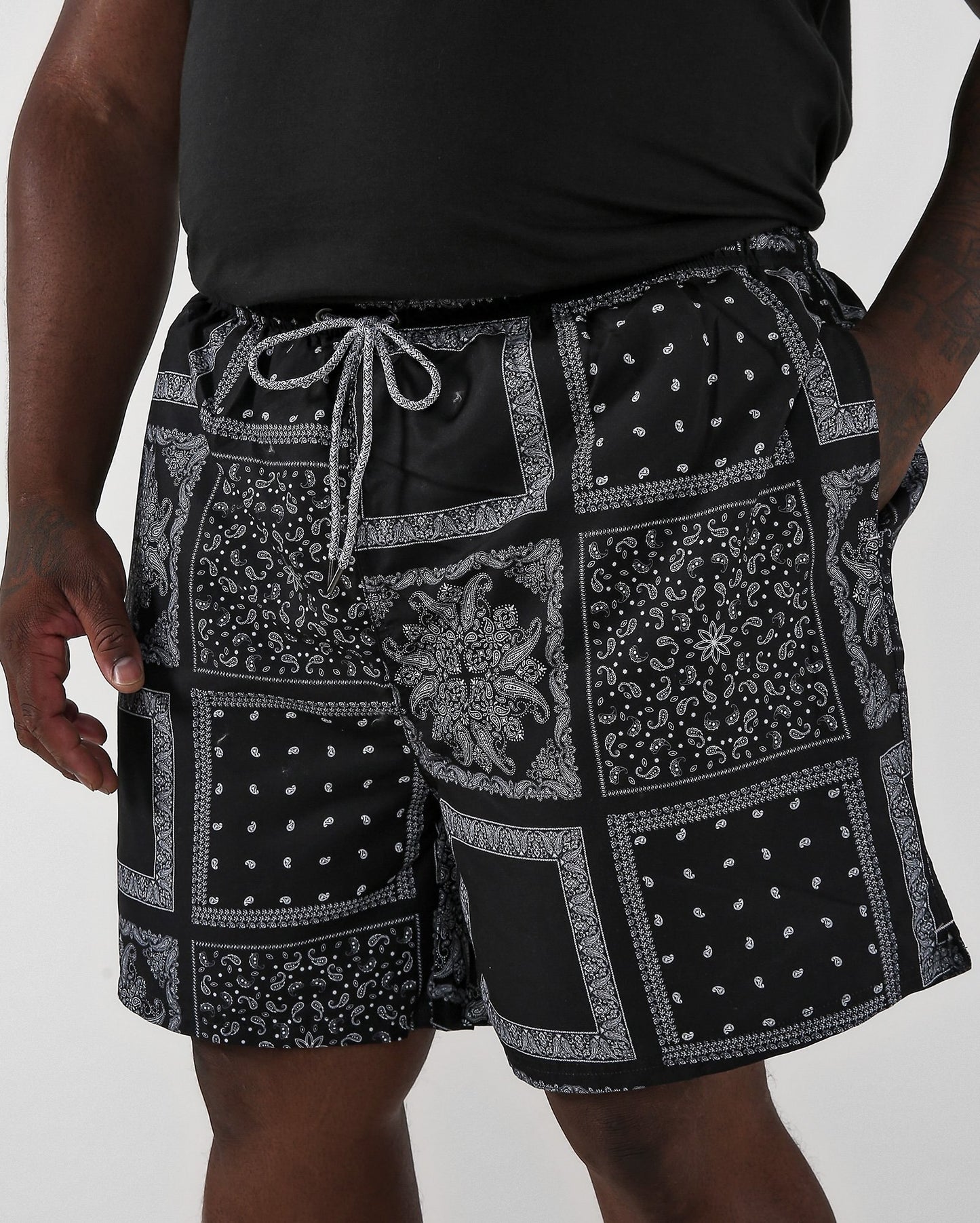 Calção de banho masculino Plus Size Black Paisley | Allman By Riachuelo