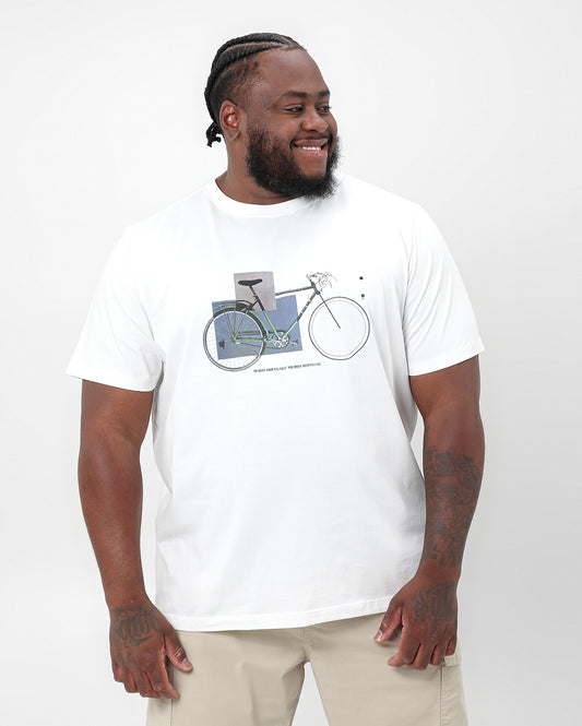 Camiseta masculina plus size branca para ciclistas - Original Plus da Riachuelo