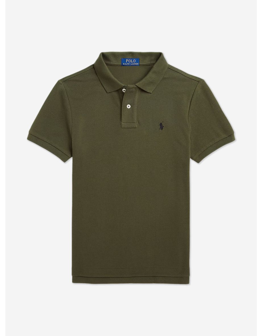 Boys' Slim Fit Green Polo Shirt