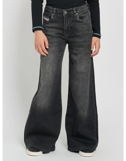 Jeans a gamba larga neri da bambina Diesel