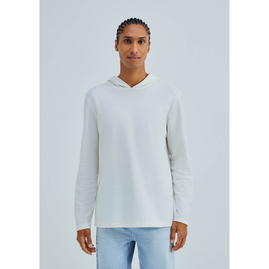 Maglietta con cappuccio a manica lunga da uomo con texture