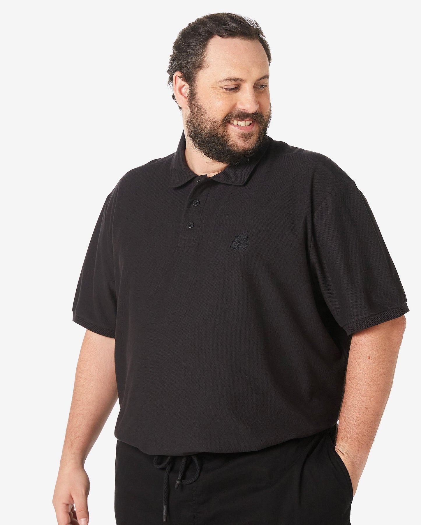 Camisa polo preta plus size masculina - Allman by Riachuelo