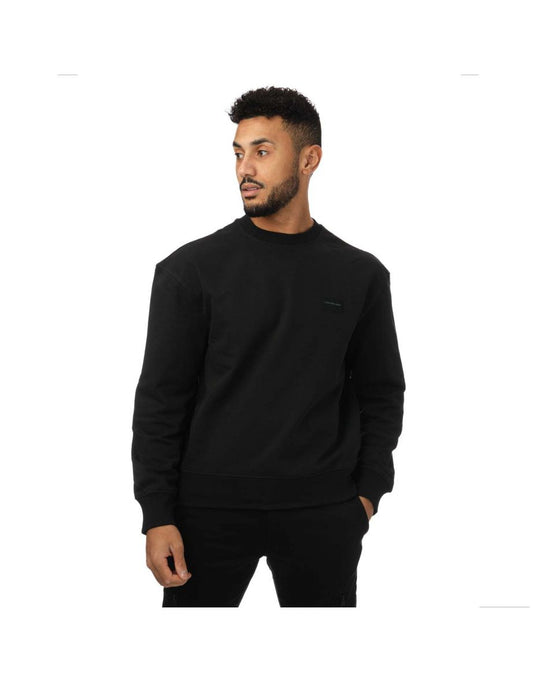 Moletom masculino Calvin Klein Relaxed Fit Recycled Cotton Sweatshirt - Preto