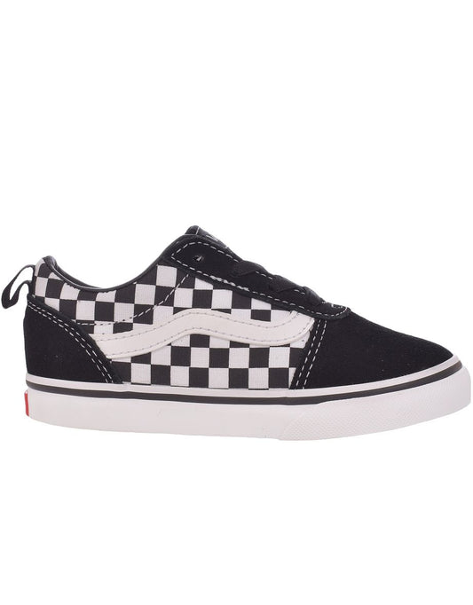 Tênis Vans Kids Ward Slip-On Canvas Checkerboard - Preto