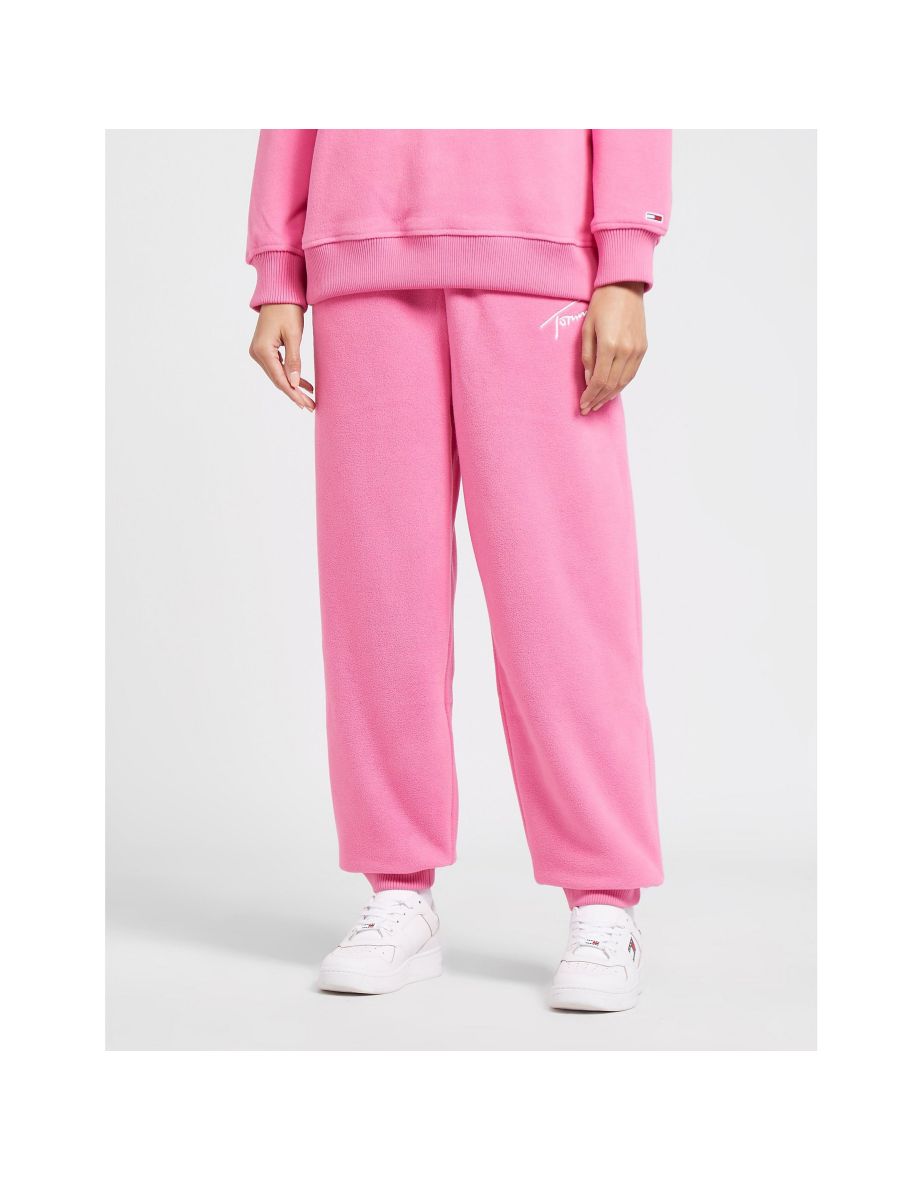 Pantaloni da donna Tommy Hilfiger Signature Fleece Sweatpants in rosa